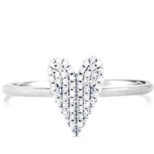 Anello cuore zirconato