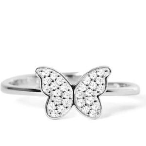 Anello farfalla zirconato