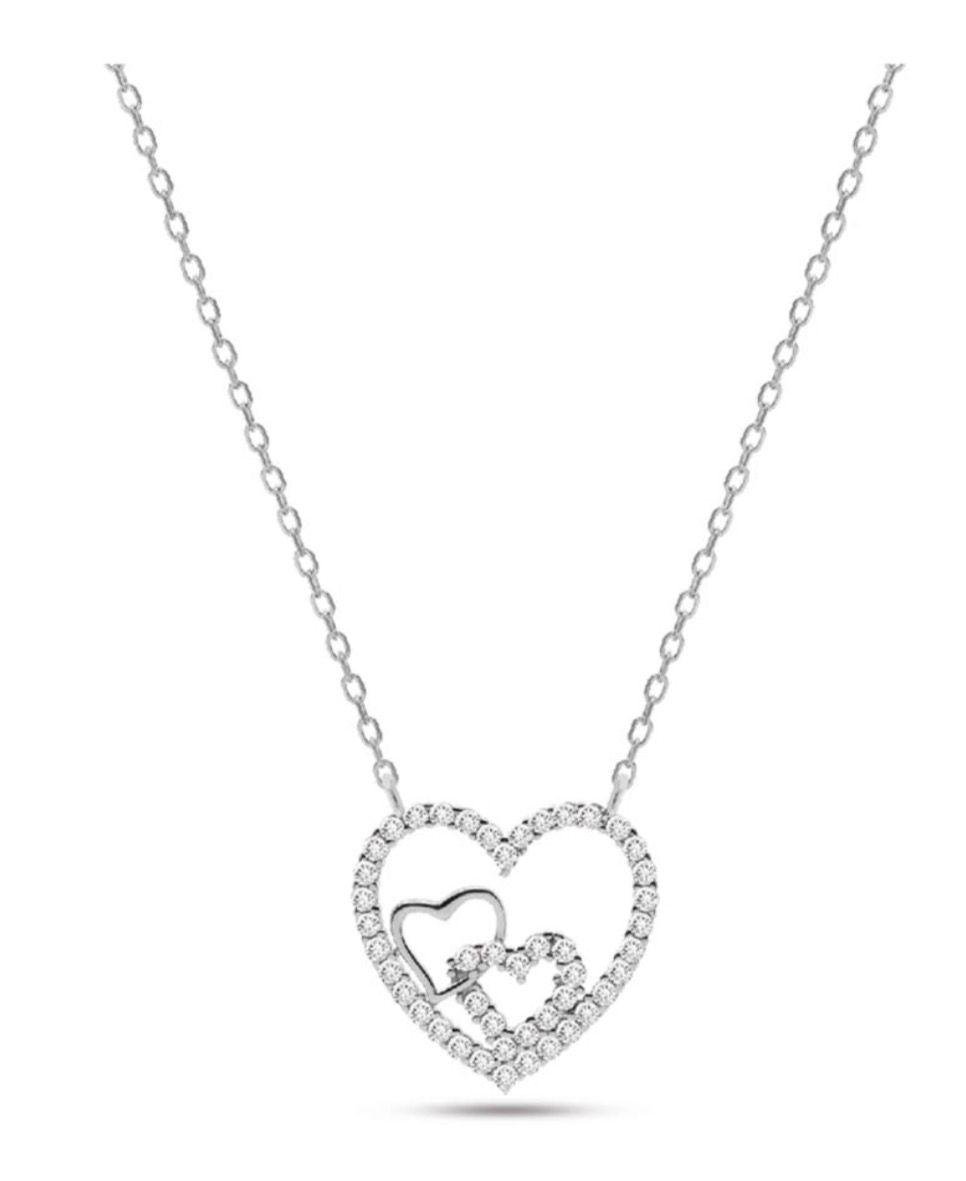 Collana pendente cuori intrecciati